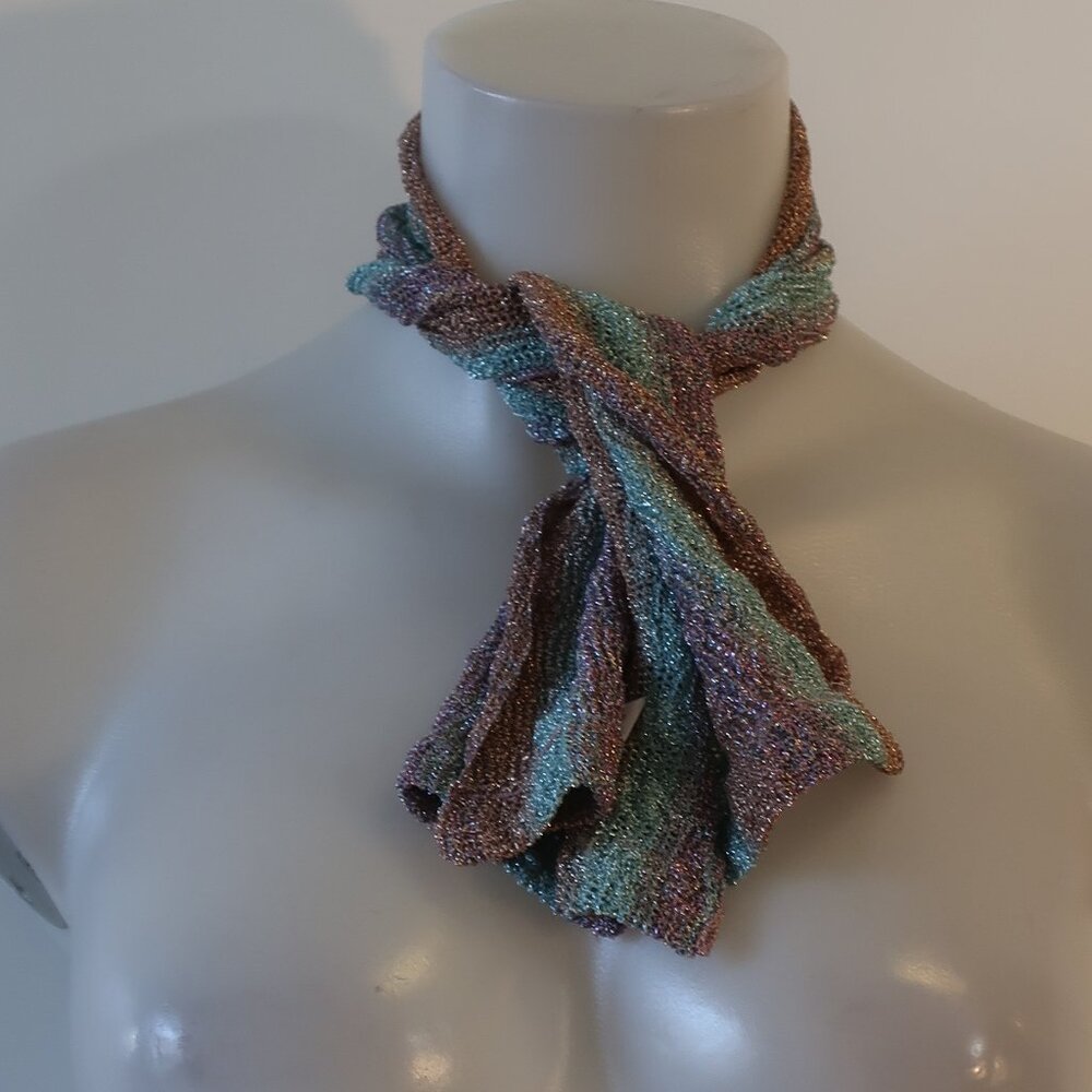 Womens MISA Los Angeles Metallic Multi Color Neck Wrap S